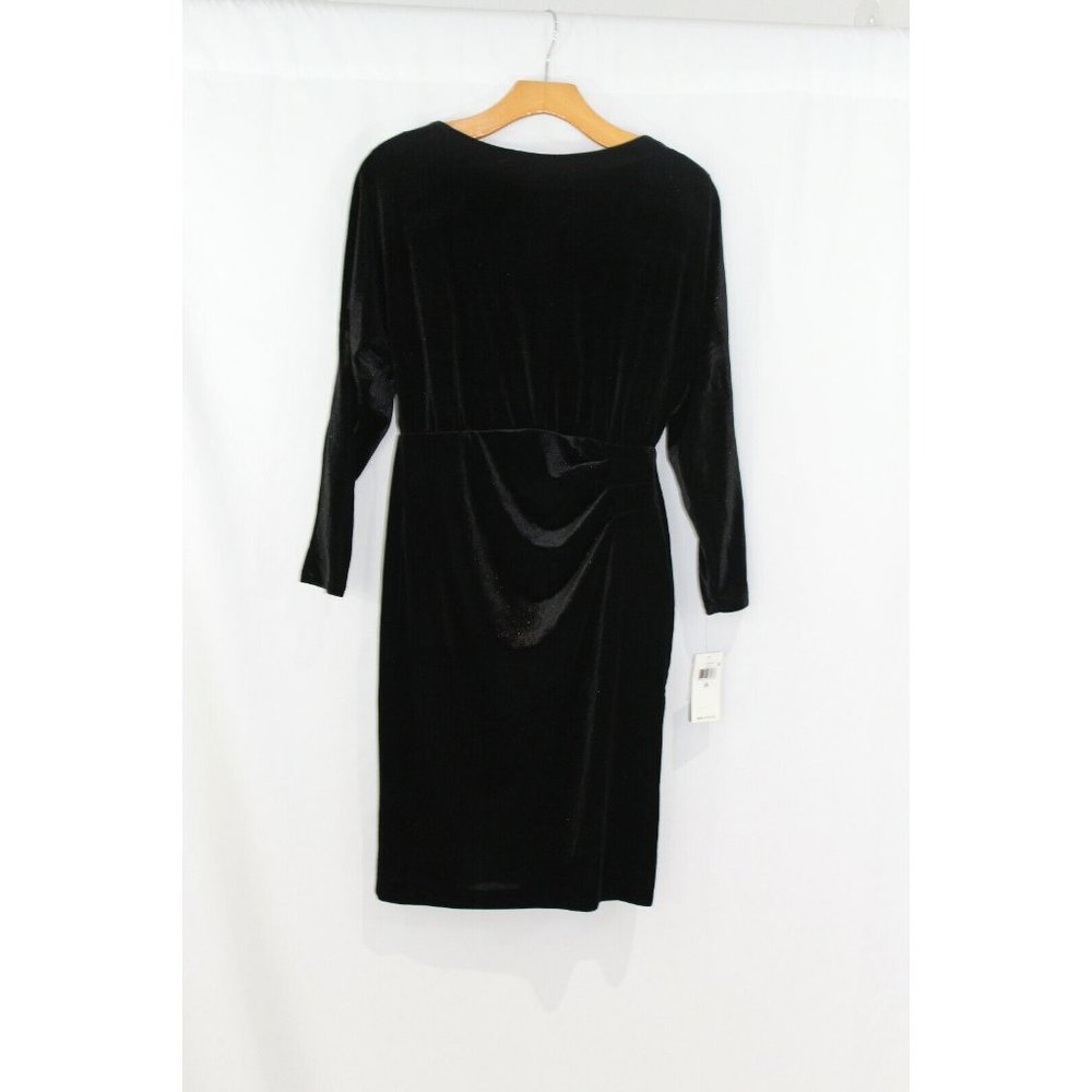 Lauren Ralph Lauren Womens $185 Black Velvet Cold Shoulder Dress‎ 2 Petite NWT